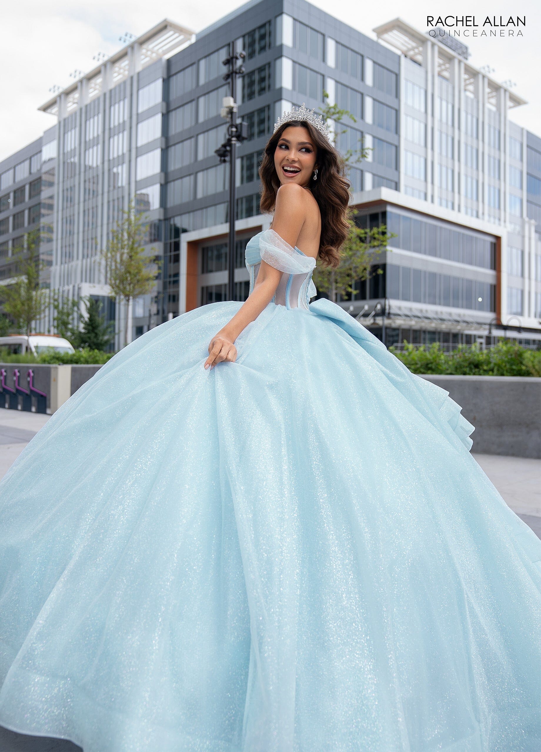 Rachel Allan RQ2183 Sheer Corset Glitter Quinceanera Dress