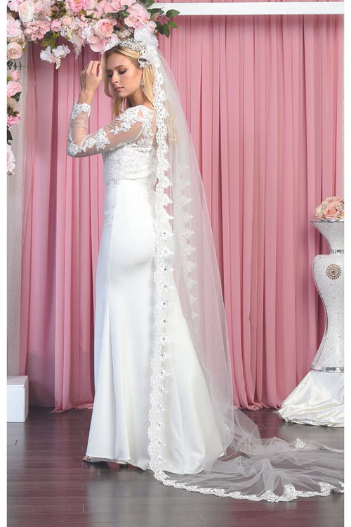 Sheer Long Sleeve Wedding Dress