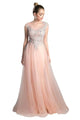 Sheer Scoop Beaded Tulle Evening Gown 2025 Elegant Formal Dress - Rose / 2 - Prom