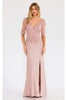 Sheer Short Sleeve Evening Gown Juliet JTM15L - Dress