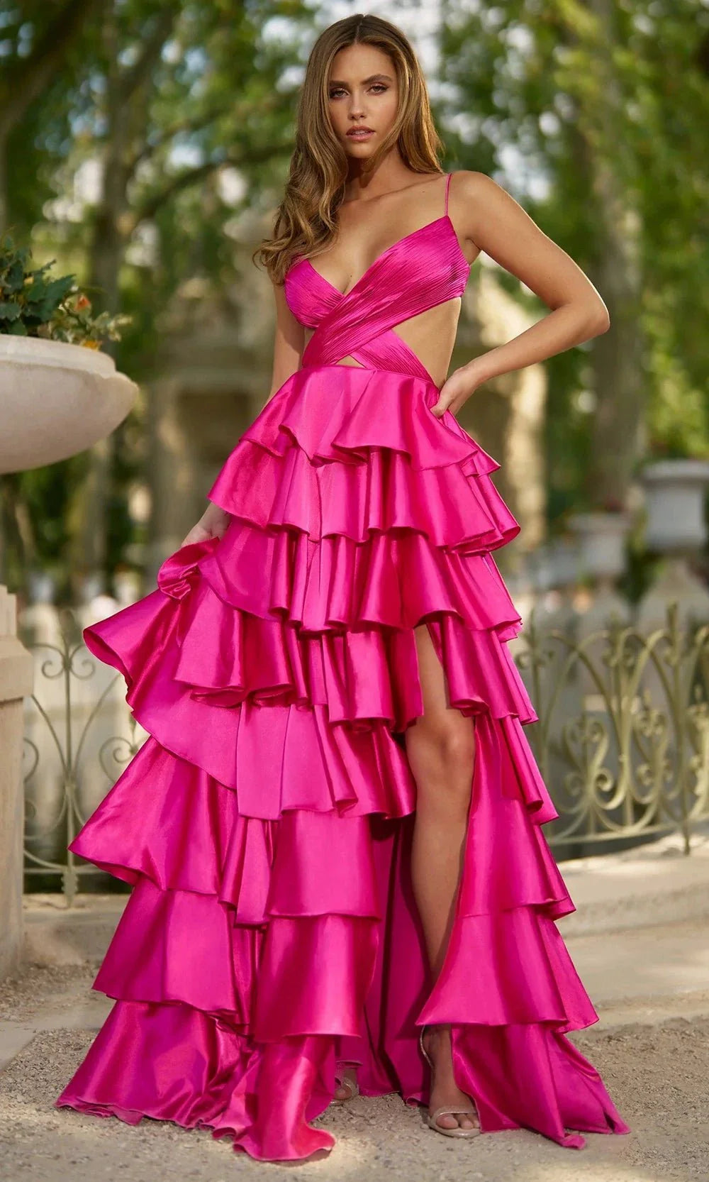 Sherri Hill 57009 - Ruffled Satin A-Line Gown