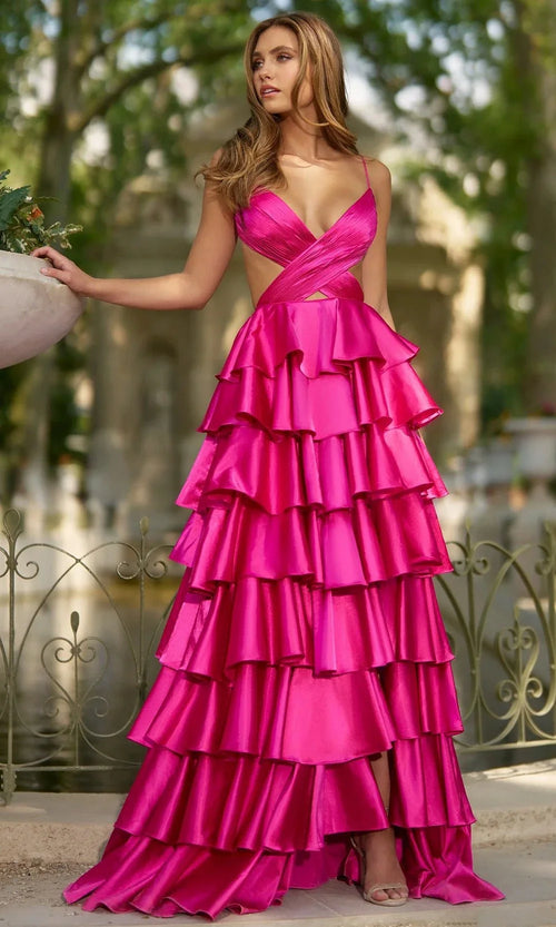 Sherri Hill 57009 - Ruffled Satin A-Line Gown Special Occasion Dress