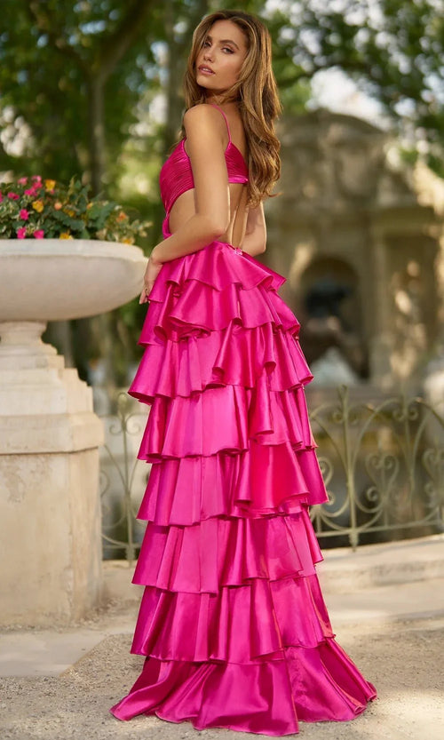 Sherri Hill 57009 - Ruffled Satin A-Line Gown