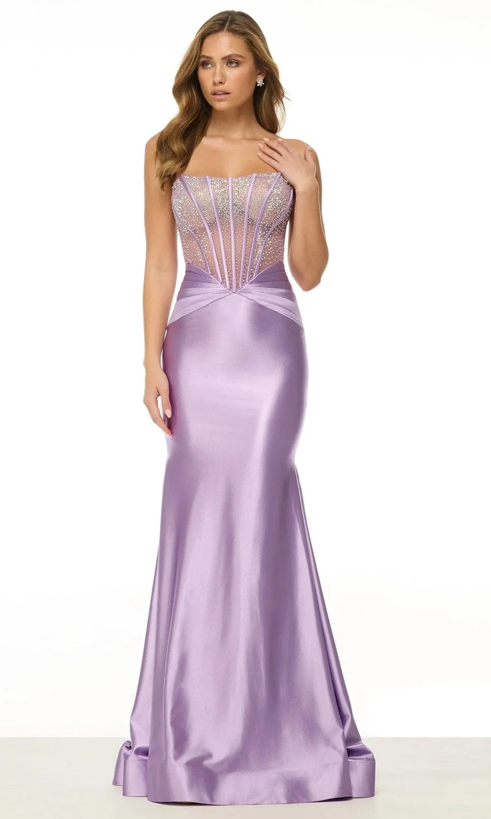 Sherri Hill 57071 - Sheer Bodice Strapless Sheath Gown Special Occasion Dress