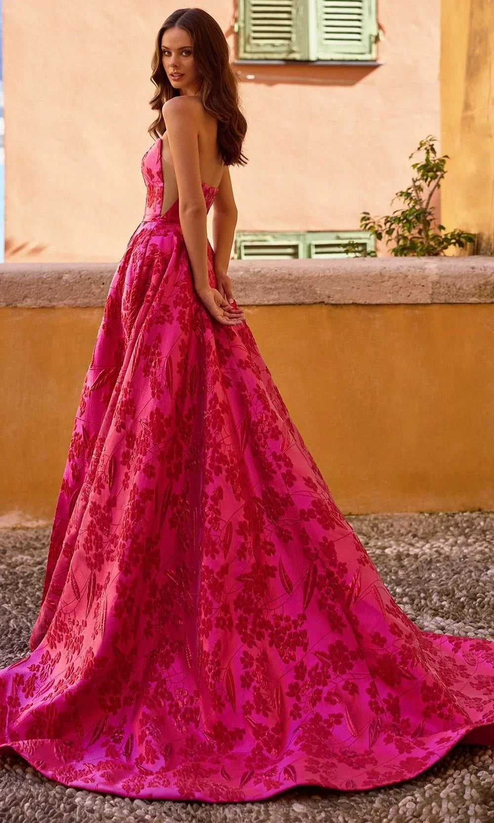 Sherri Hill 57077 - Floral Brocade A-Line Gown