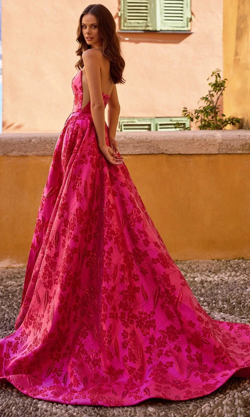 Sherri Hill 57077 - Floral Brocade A-Line Gown