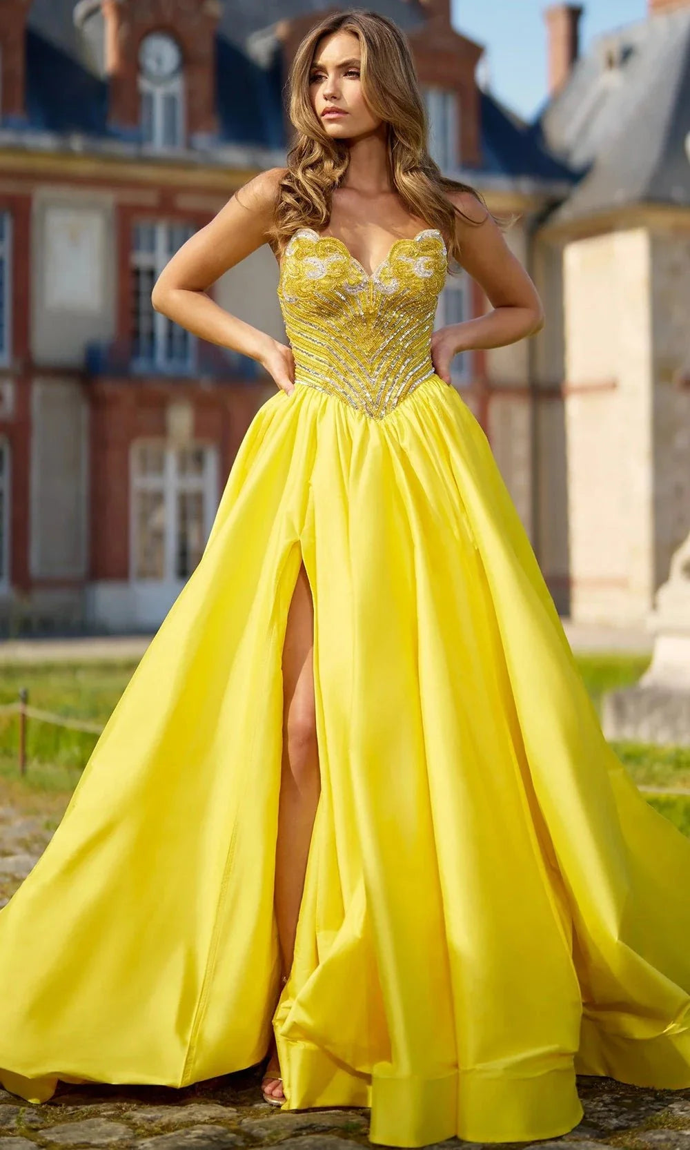 Sherri Hill 67019 - Beaded Sweetheart Ballgown with Slit Special Occasion Dress