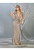 Shimmering Long Prom Dress & Plus Size - GOLD / 6