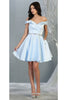 Short Bridesmaids Dress - BABY BLUE / 2