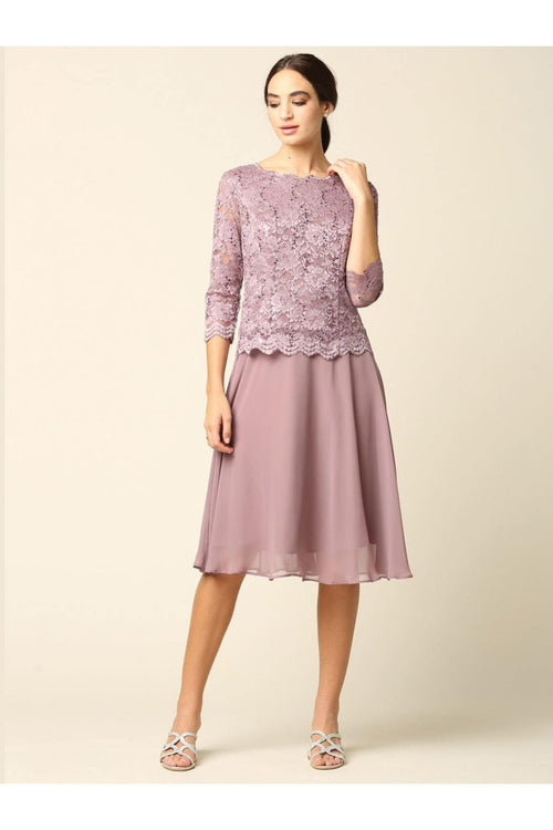 Short Bridesmaids Mother of the Bride Formal Dress - The Dress Outlet Eva Fashion