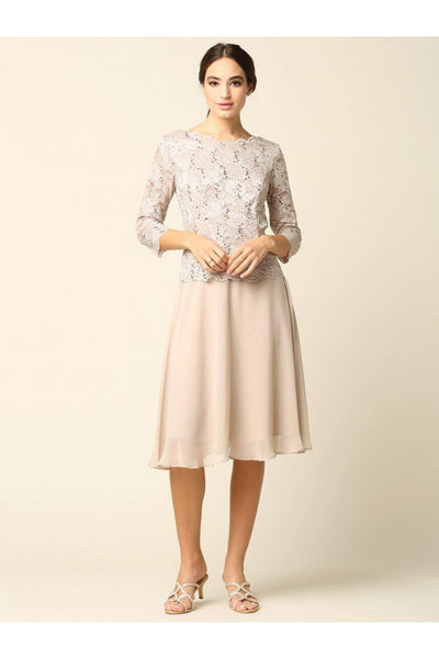 Short Bridesmaids Mother of the Bride Formal Dress - The Dress Outlet Eva Fashion