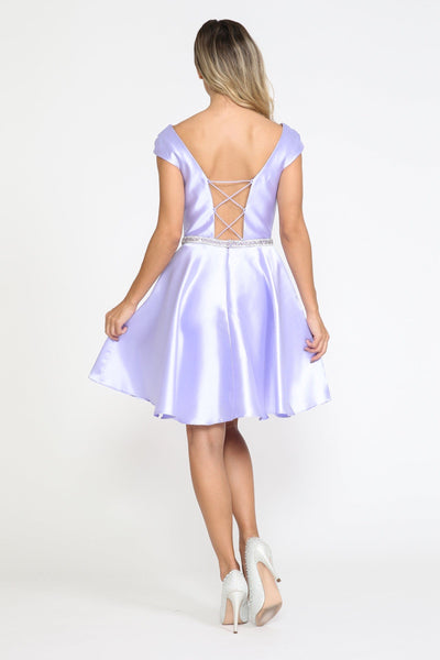 Poly USA 8416 Short Cap Sleeve Mikado Dress