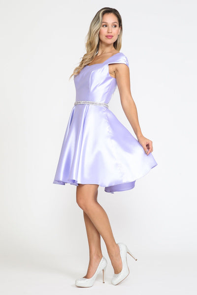 Poly USA 8416 Short Cap Sleeve Mikado Dress