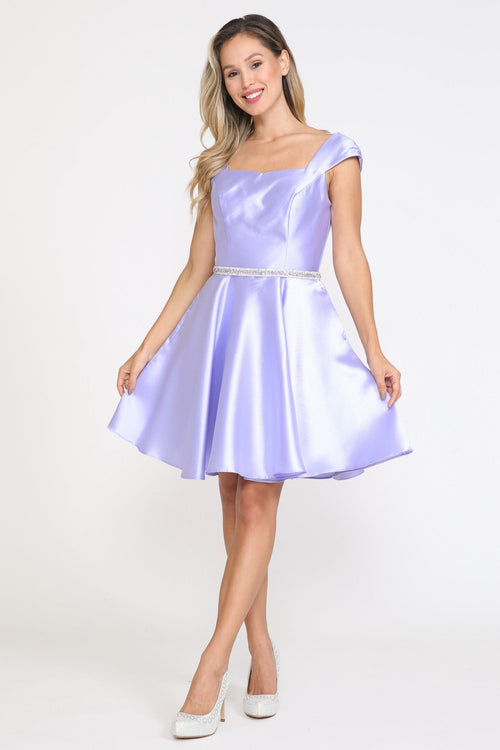 Poly USA 8416 Short Cap Sleeve Mikado Dress