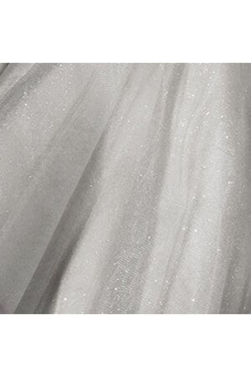 Short Chiffon Dress with Jeweled Bodice by Elizabeth K GS1142 - XS / Silver - Short Cocktail Dresses
