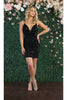 Embroidery Cocktail Dress - BLACK / 4