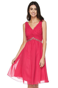 Short Simple Prom Gown - Fuchsia / XS