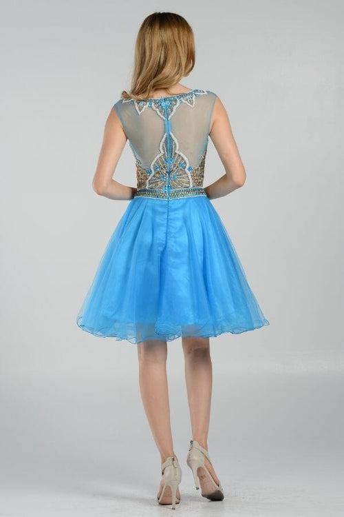 Poly USA Blue Short Cocktail Dresses