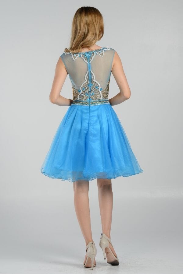 Poly USA Blue Short Cocktail Dresses