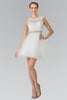 Short Dress with Lace Bodice and Sheer Waistline by Elizabeth K GS1427-Short Cocktail Dresses-ABC Fashion