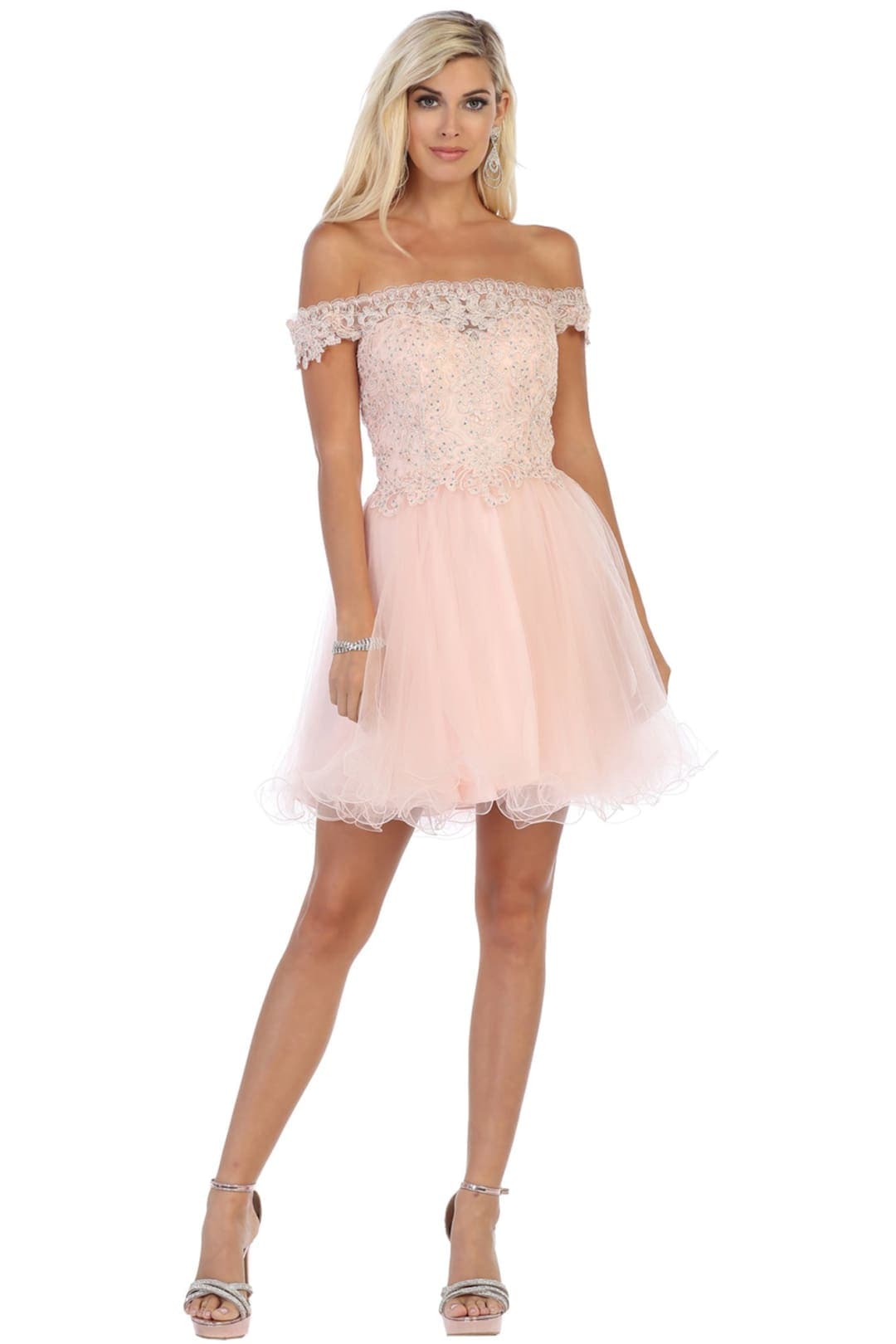 Short Embroidered Homecoming Dress