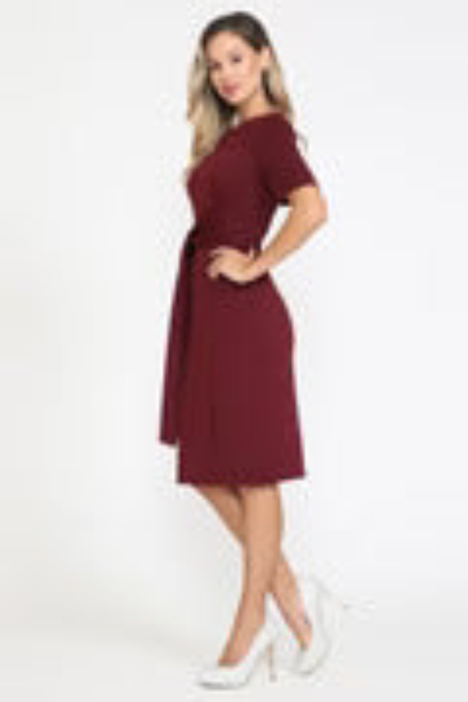 Poly USA 8524 Short Fitted Dress with Short Sleeves
