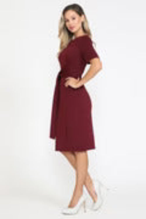 Poly USA 8524 Short Fitted Dress with Short Sleeves