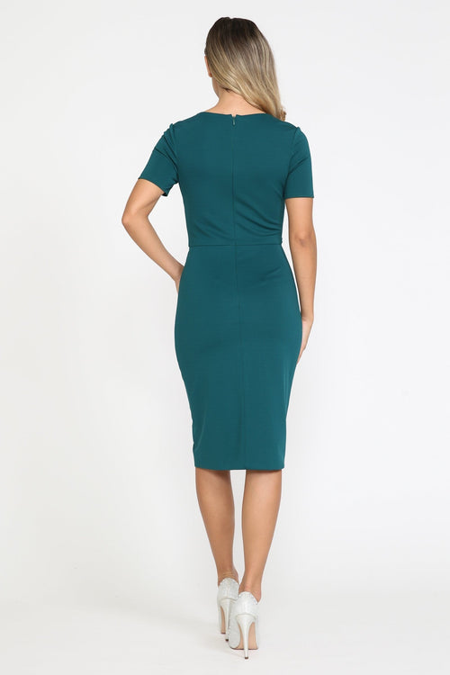 Poly USA 8524 Short Fitted Dress with Short Sleeves