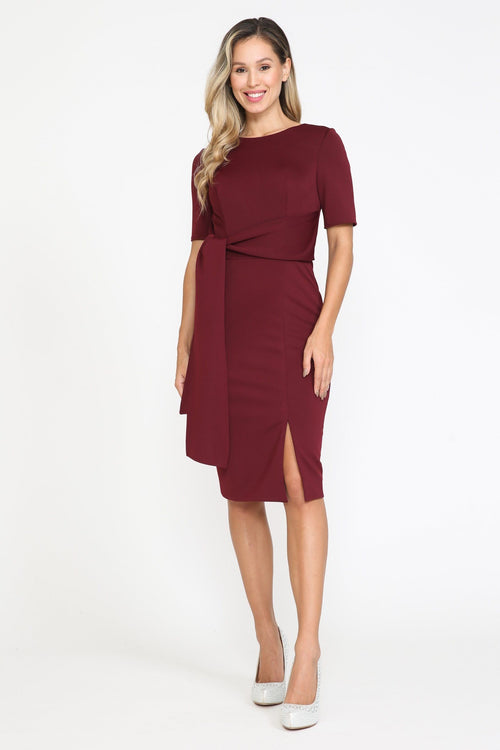 Poly USA 8524 Short Fitted Dress with Short Sleeves
