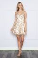 Poly USA 9202 Short Floral Glitter Print Dress