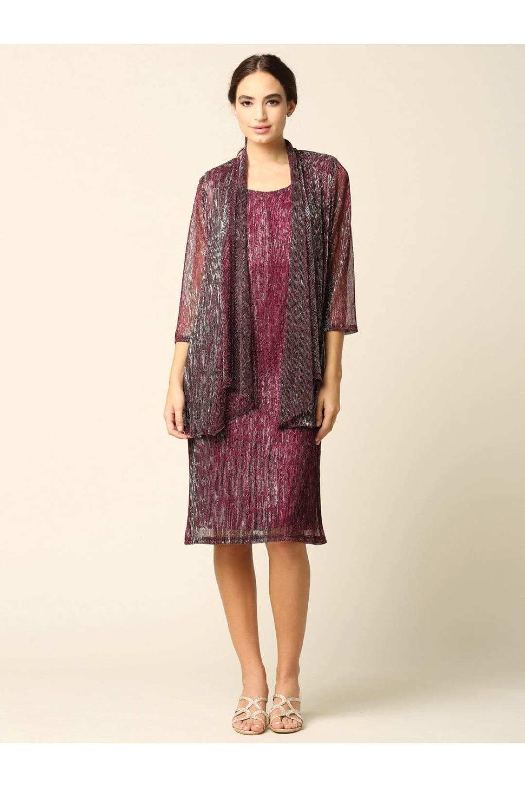 Short Formal Mother of the Bride Jacket Dress - The Dress Outlet Eva Fashion