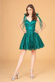 Short Glitter Print Dress by Elizabeth K GS3088 - Short Cocktail Dresses