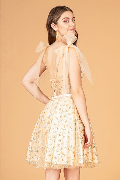 Short Glitter Print Dress by Elizabeth K GS3088 - Short Cocktail Dresses