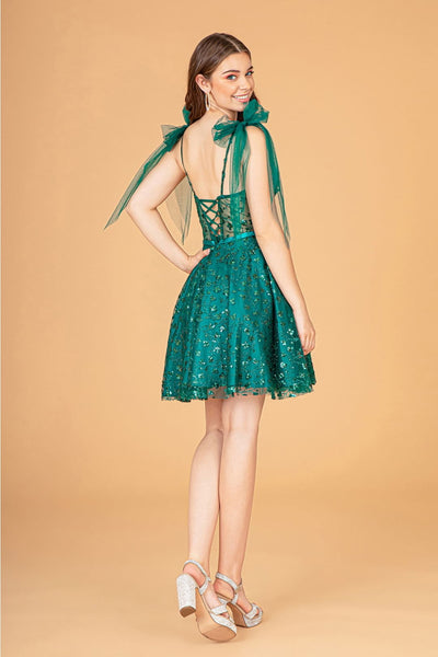 Short Glitter Print Dress by Elizabeth K GS3088 - Short Cocktail Dresses