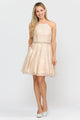 Short Glitter Print Dress with Pockets by Poly USA 8410-Short Cocktail Dresses-ABC Fashion