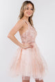 Short Glitter Print V-Neck Dress by Elizabeth K GS1965 - Short Cocktail Dresses