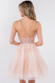 Short Glitter Print V-Neck Dress by Elizabeth K GS1965 - Short Cocktail Dresses