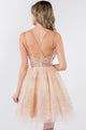 Short Glitter Print V-Neck Dress by Elizabeth K GS1965 - Short Cocktail Dresses
