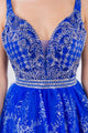 Short Glitter Print V-Neck Dress by Elizabeth K GS1965 - Short Cocktail Dresses