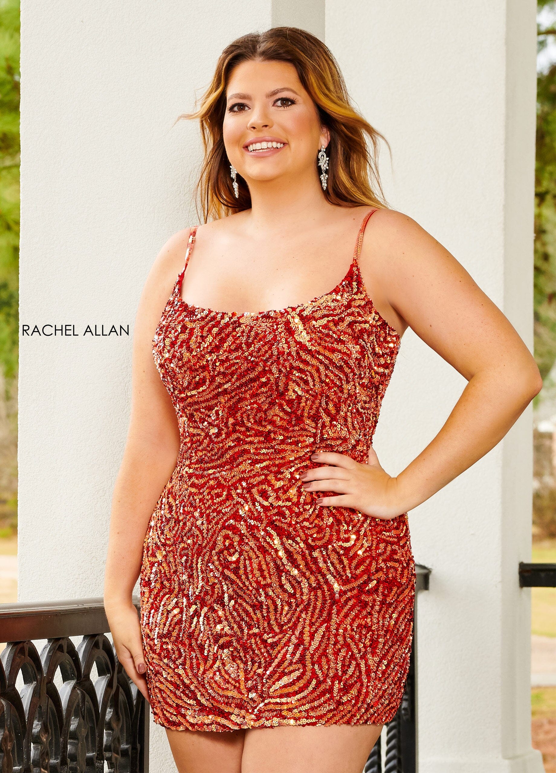 Rachel Allan 40183 Short Iridescent Sequin Dress