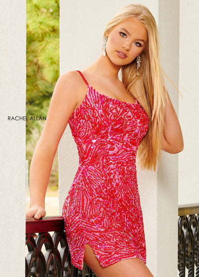 Rachel Allan 40183 Short Iridescent Sequin Dress
