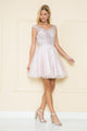 Poly USA 8902 Short Lace Applique A-line Dress