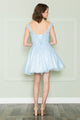 Vestido corto de corte A con apliques de encaje de Poly USA 8902