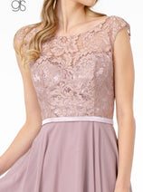 Short Lace Bodice Dress with Corset Back by Elizabeth K GS2807
