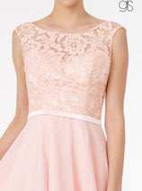 Short Lace Bodice Dress with Corset Back by Elizabeth K GS2807