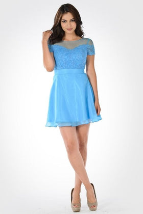 Short A-Line Dress By Poly USA 7518
