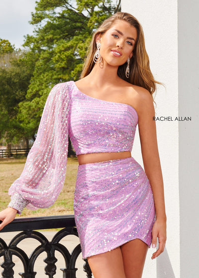 Rachel Allan 40174 Short Long Sleeve 2-Piece Dress