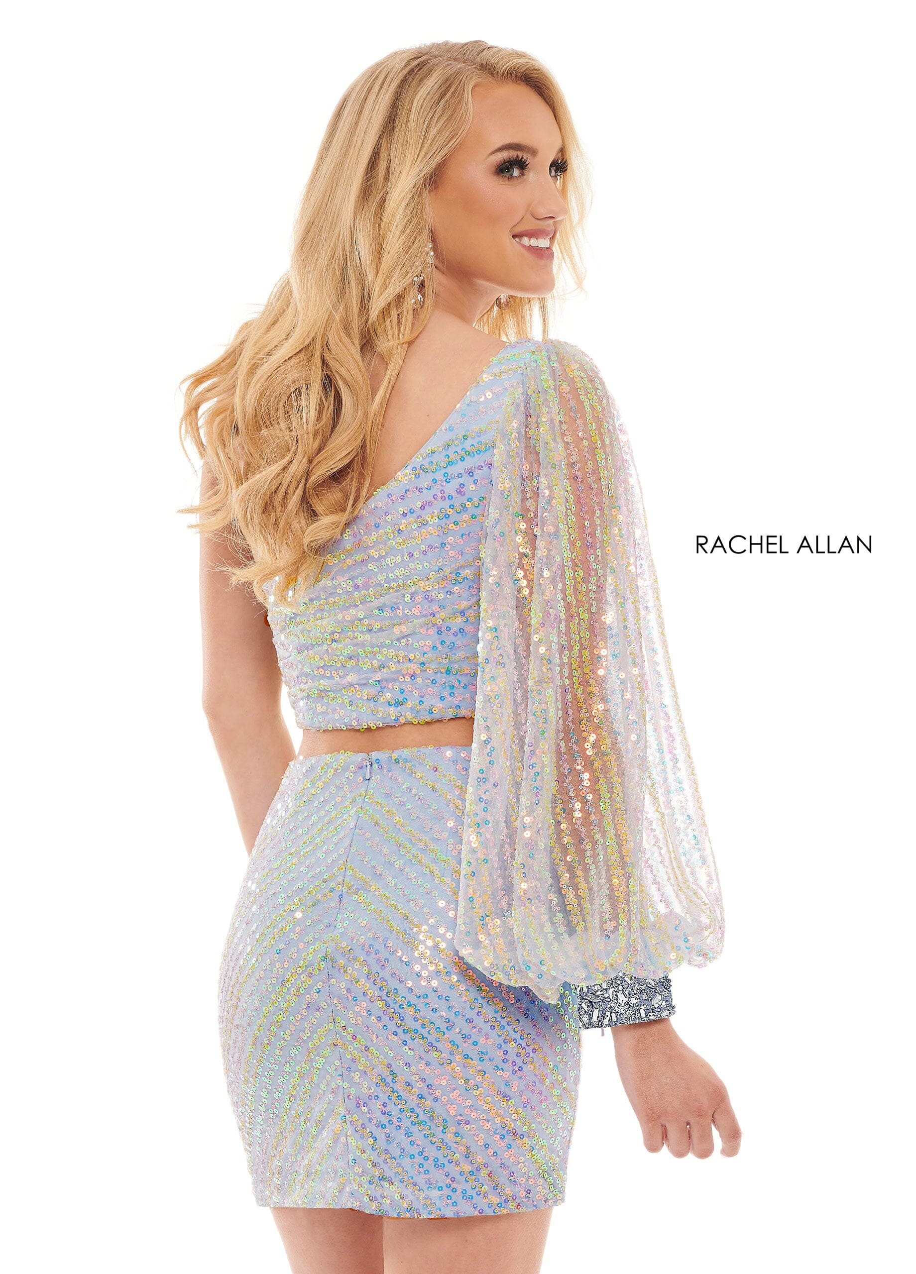 Rachel Allan 40174 Short Long Sleeve 2-Piece Dress
