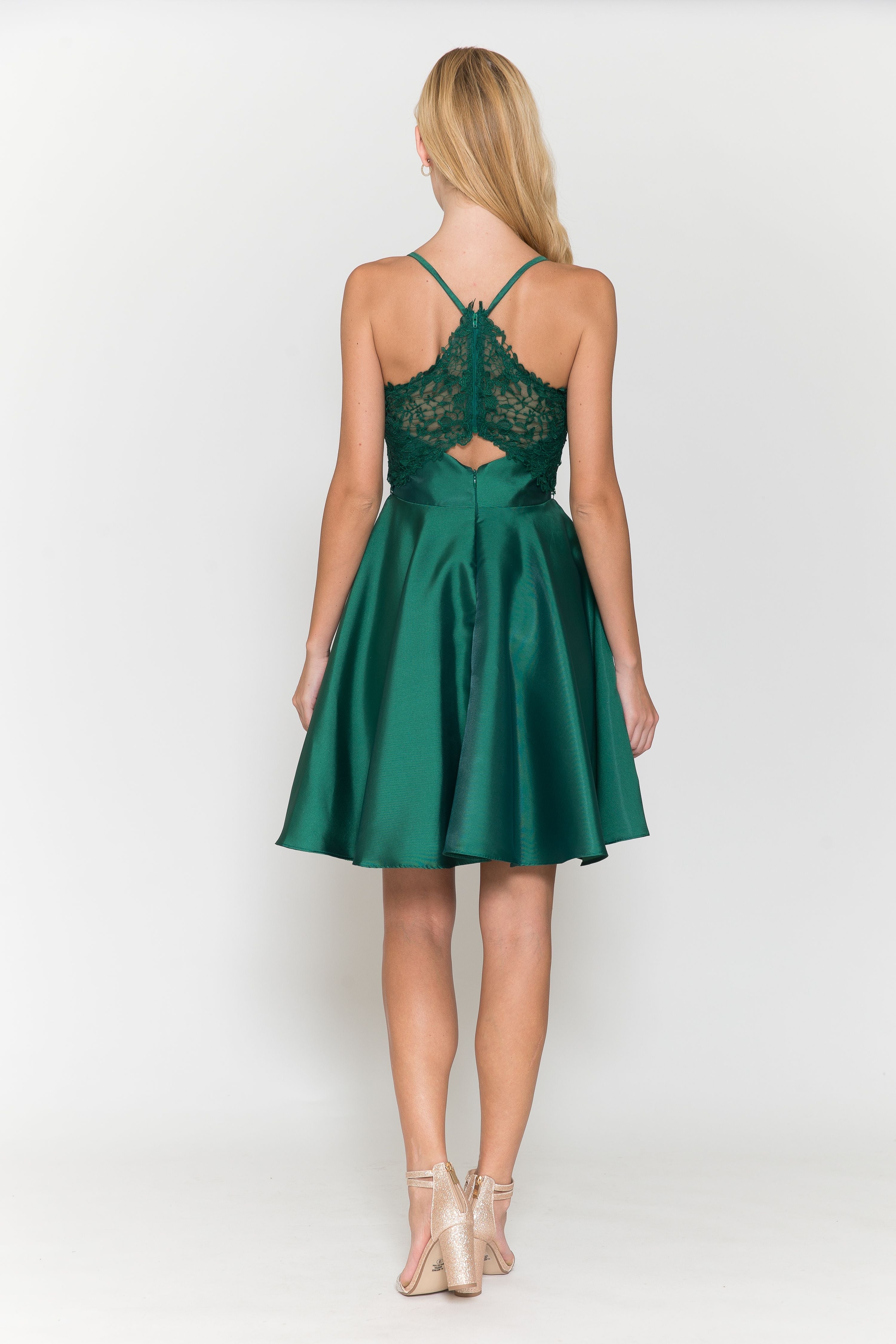 Poly USA 8698 Short Mikado Pocket Dress