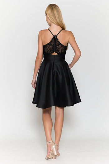 Poly USA 8698 Short Mikado Pocket Dress